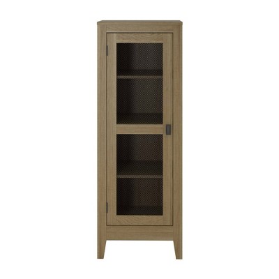 Coulwood Storage Cabinet with Mesh Door Oak - Room & Joy