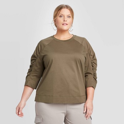 plus size green sweatshirt