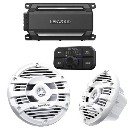 Kinderpaleis pizza wees gegroet Kenwood Kac-m5024bt 4 Channel Bluetooth, Waterproof Compact Amplifier With  Kenwood Kfc-1653mrw 6.5" 2-way Marine Speaker System (white) : Target