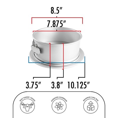 8.5" Silver Non-Stick Aluminum Springform Pan