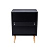GlasFlength Nightstands Modern Rattan Accent Bedside Table with Two Woven Drawers Elegant Style for Bedroom, Black, 18.9"*13.58"*23.8" - 3 of 4