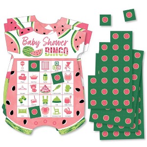 Big Dot of Happiness Sweet Watermelon - Picture Bingo Cards and Markers - Fruit Party Baby Shower Shaped Bingo Game - Set of 18 - 1 of 4