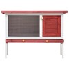 vidaXL Outdoor Rabbit Hutch 1 Layer in Red Wood – an Exercise Space with Wire Mesh, Cozy Cubby and Slide-Bolt Latch - 3 of 4