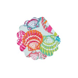 C&F Home Merritt Island Coastal Sea Life Cotton Quilted Round Reversible Placemats Set of 6, 17" - 1 of 4