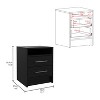 NicBex 2 Drawers Nightstand with Metal Handles,Bedside Table with Top Shelf,Modern Side Table for Bedroom - 3 of 4