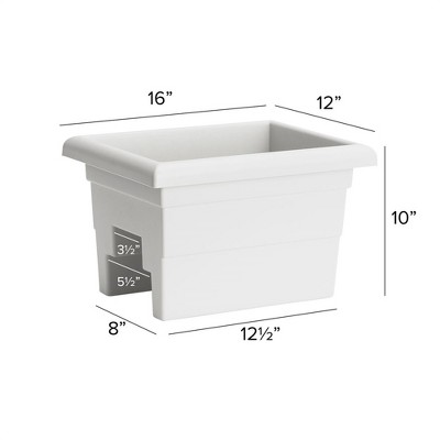 White 16" High-Grade Plastic Countryside Railing Planter