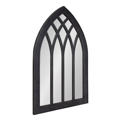 24" x 36" Winn Wood Framed Arch Decorative Wall Mirror Black - Kate & Laurel All Things Decor