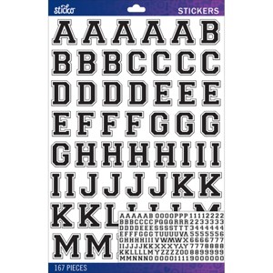 Sticko Alphabet Stickers - Varsity Large, Black, 167pcs - 1 of 1
