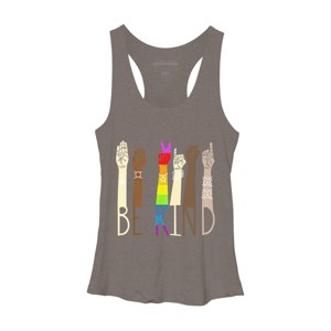 Adult Design By Humans Pride Be Kind Sign Language By Avocato Racerback Tank Top - 1 of 2