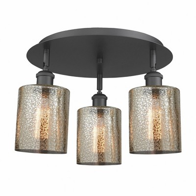 Cobbleskill - 3 Light Flush Mount In Art Deco Style-9.63 Inches Tall and 17.75 Inches Wide