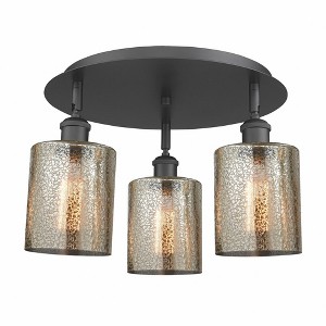 Cobbleskill - 3 Light Flush Mount In Art Deco Style-9.63 Inches Tall and 17.75 Inches Wide - 1 of 1