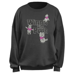 Junior's Winnie the Pooh Distressed Bear Poses Sweatshirt - 1 of 2