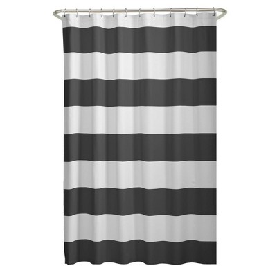 Porter Striped Shower Curtain Gray - Zenna Home: Polyester Fabric, Buttonhole Top, Easy Care