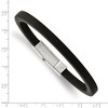Black Bow Jewelry 6mm Stainless Steel & Black Rubber Square Cord Chain Bracelet, 8.5 In - 4 of 4