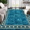 Washable Modern Bordered Rug Non Slip Low Pile Rug Soft Contemporary Throw Floor Cover Foldable Indoor Carpet for Living Room Bedroom Playroom - 2 of 4