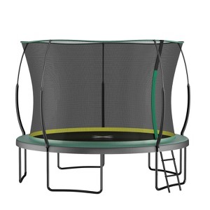 NAYSAYE Trampoline 14FT with Safety Net and Bungee Cords for Outdoor Fun for Kids and Adults Backyard, Dark Green, 47.83"*22.05"*11.83" - 1 of 4