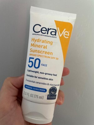 Cerave Hydrating Mineral Face Sunscreen Lotion – Spf 30 - 2.5oz : Target