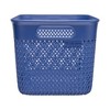 Life Story 16 Quart Lightweight Heavy Duty Woven Trendy Storage Organizer Holder Bin Basket w/ Built In Handles for Household Storage, Blue (12 Pack) - 4 of 4