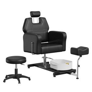 Pedicure Spa Chair with Hydraulic Lift, Reclining, Adjustable Footrest, 360° Swivel for Nail Tech, No Plumbing, Vibration - 1 of 4
