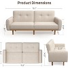 Dyonery 80 in Comfy Futon Sofa Bed,Convertible Extra Large Size Sleeper Sofa with Adjustable Backrest,Modern Loveseat Couch for Living Room - 4 of 4