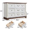 Gulches Farmhouse 6-Drawer Wooden Dresser Chest - Rustic, Antique Two-Tone Finish, Solid Wood Columns, Sturdy Base, for Home - 2 of 2