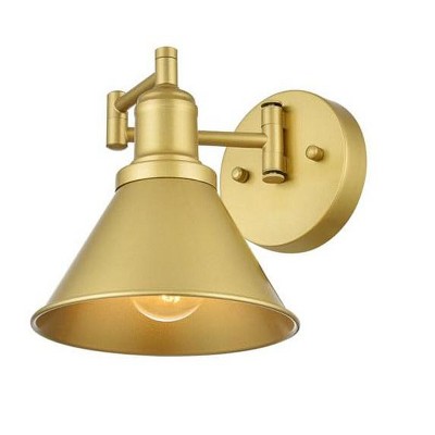 Chrome Adjustable Swing Arm Wall Sconce with Metal Shade