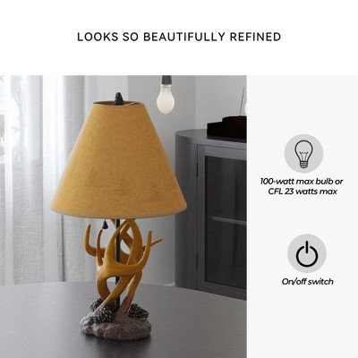 Set of 2 Derek Poly Table Lamps Brown - Signature Design by Ashley: Rustic Style, UL Listed