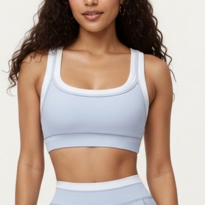 Anna-Kaci Active Women's Double Layer Scoop Neck Sports Bra with Smooth Stretch Fabric, Supportive Fit and Wide Straps - 1 of 4