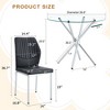 5-Piece Dining Set with Round Tempered Glass Table and 4 Armless Chairs - 4 of 4
