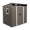 6 x 5FTOutdoor Metal Storage Shed w/Floor Frame Sun Protection Waterproof Storage House w/Lockable Sliding Door For Patio Lawn Backyard Flat Windows - 2 of 4