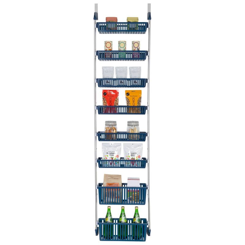Smart Design 8-Tier Over The Door Hanging Pantry Organizer with 6 full Baskets and 2 Deep Baskets Blue, 1 of 9