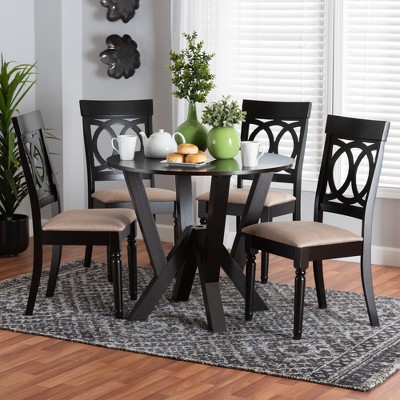 Baxton Studio Angie Modern Fabric Wood Dining Set