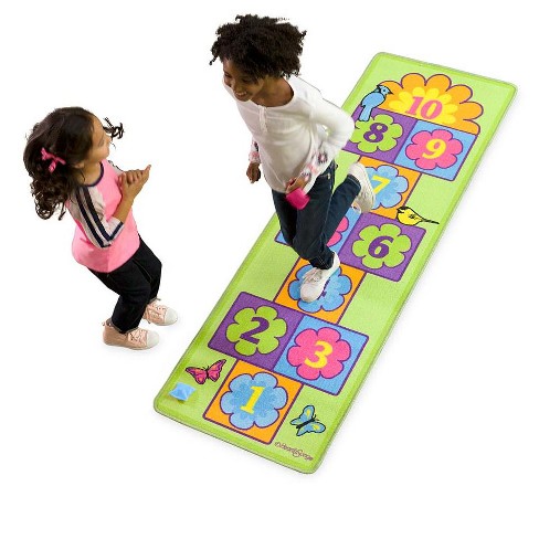 Garden Scene Hopscotch Carpet For Children Use Indoors Or