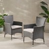 NicBex Outdoor Dining Chairs Set of 2 PE Wicker Waterproof Side Chairs with Upholstered Cushion for Garden,Patio,Gray - 2 of 4