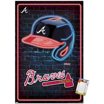 Trends International MLB Atlanta Braves - Neon Helmet 23 Unframed Wall Poster Prints