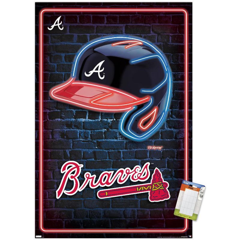 Trends International MLB Atlanta Braves - Neon Helmet 23 Unframed Wall Poster Prints, 1 of 7