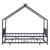 Full/Twin Size House-Shaped Metal Platform Bed Frame with Twin Size Trundle Bed/ Drawers 4S -ModernLuxe - 4 of 4