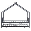 Full/Twin Size House-Shaped Metal Platform Bed Frame with Twin Size Trundle Bed/ Drawers 4S -ModernLuxe - image 4 of 4