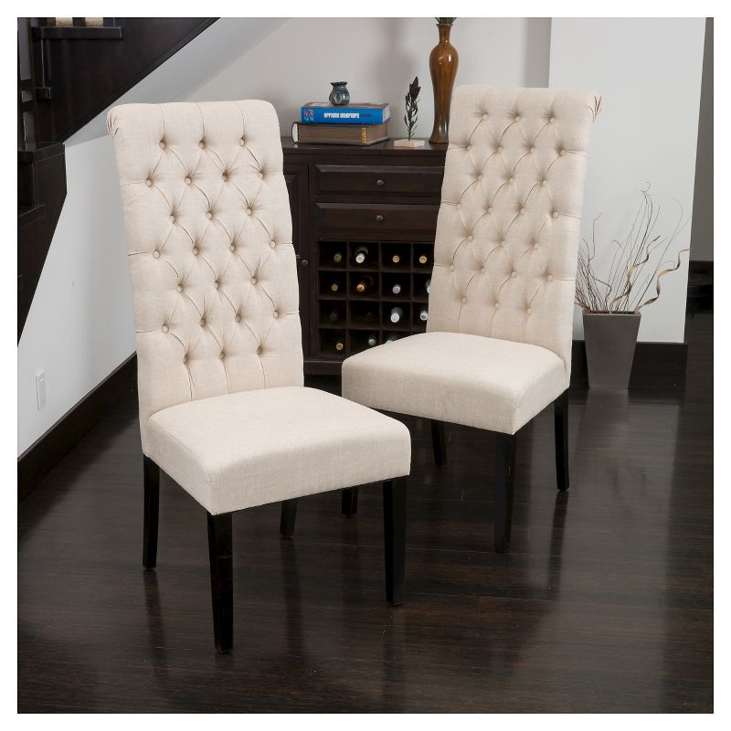 Set of 2 Leorah Tall Back Tufted Dining Chair - Christopher Knight Home, 5 of 8