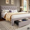 Jojoka Full/Queen/King Bed Frame with 2 Storage Drawers, Velvet Upholstered, Tufted Rivet Headboard, Wooden Slats, Noise-Free, No Box Spring Needed - 3 of 4