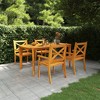 vidaXL 5 Piece Patio Dining Set - Solid Acacia Wood with Oil Finish - Rectangular Table & Four Chairs - Rustic Slatted Design - Easy Assembly Required - 2 of 4