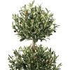 5FT Artificial Olive Triple Ball Topiary Trees with Moss & Inner Pot, Realistic Fake Shrubs Trees, Faux Plants Round Bushes Fake Shrubs Potted - 2 of 4