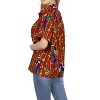 LA LEELA Women's Button Down Blouses Summer Beach Party Hawaiian T-Shirt Colourful Blouses Button Up Short Sleeve Dress Shirts for Women - 3 of 4