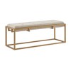 Padma Accent Bench Brown/Antique Bronze - Madison Park: Upholstered, Mid-Century, Metal Frame - 3 of 4