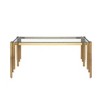 CENGHU 65" Rectangle Glass Dining Table, Tempered Glass Tabletop and Polished Gold Legs, Modern Style Kitchen Table for Home, Kitchen, Dining Room - 3 of 4