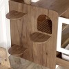SEVOBAL Pet Crates and Houses Modern Glass Door Litter Cabinet Multi Function Pet Furniture Playful Design, Brown, 43"*23.6"*27.95" - 4 of 4