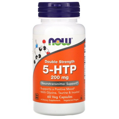 Now Foods 5-HTP, Double Strength, 200 mg, 60 Veg Capsules, Dietary Supplements