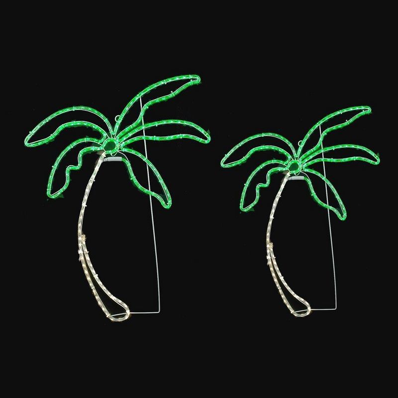 Novelty Lights Tropical Green and Warm White Palm Tree LED Rope Light Motif, 2 of 4