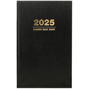 Global Printed Products Professional Diary Hardcover Planner 2025 Black 7.75" x 12.5" x 1.25" - 1 of 4