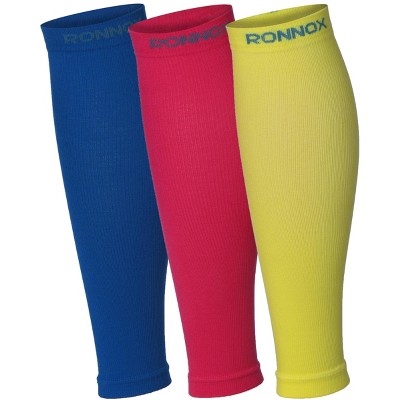 Tipi Toe Unisex Calf Compression Sleeve 3-Pairs Sunrise Serenity Colorful 12-14 mmHg Great for Athletic & Medical Use, Size Large